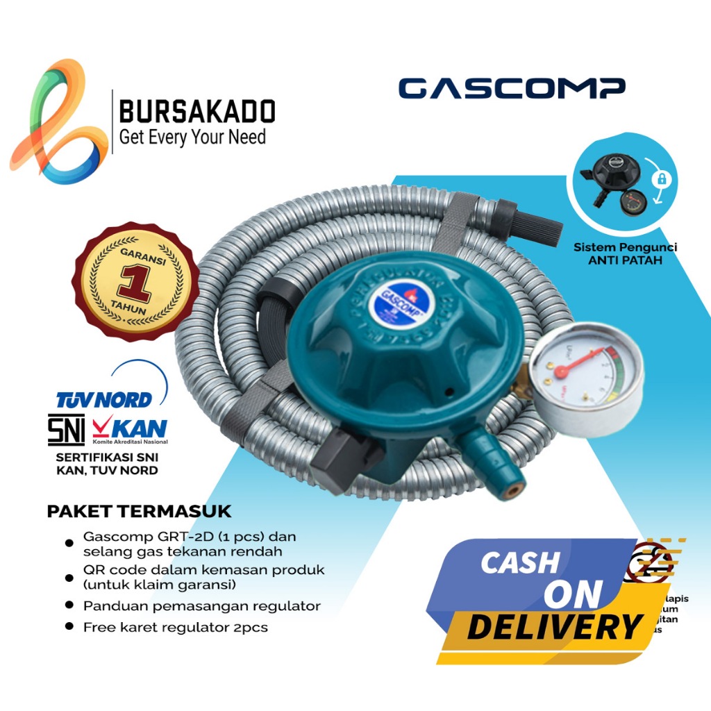 Selang Regulator Gas Flexible Selang Gas Anti Bocor Tekanan Rendah Selang Kompor Gas Terbaik