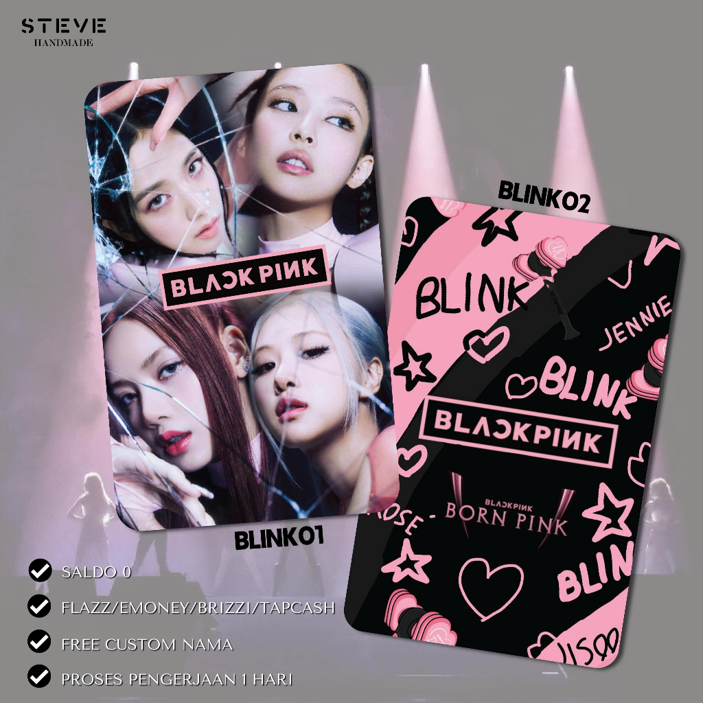 Flazz Gen 2 Emoney Brizzi Tapcash Blackpink Custom Nama UV Print