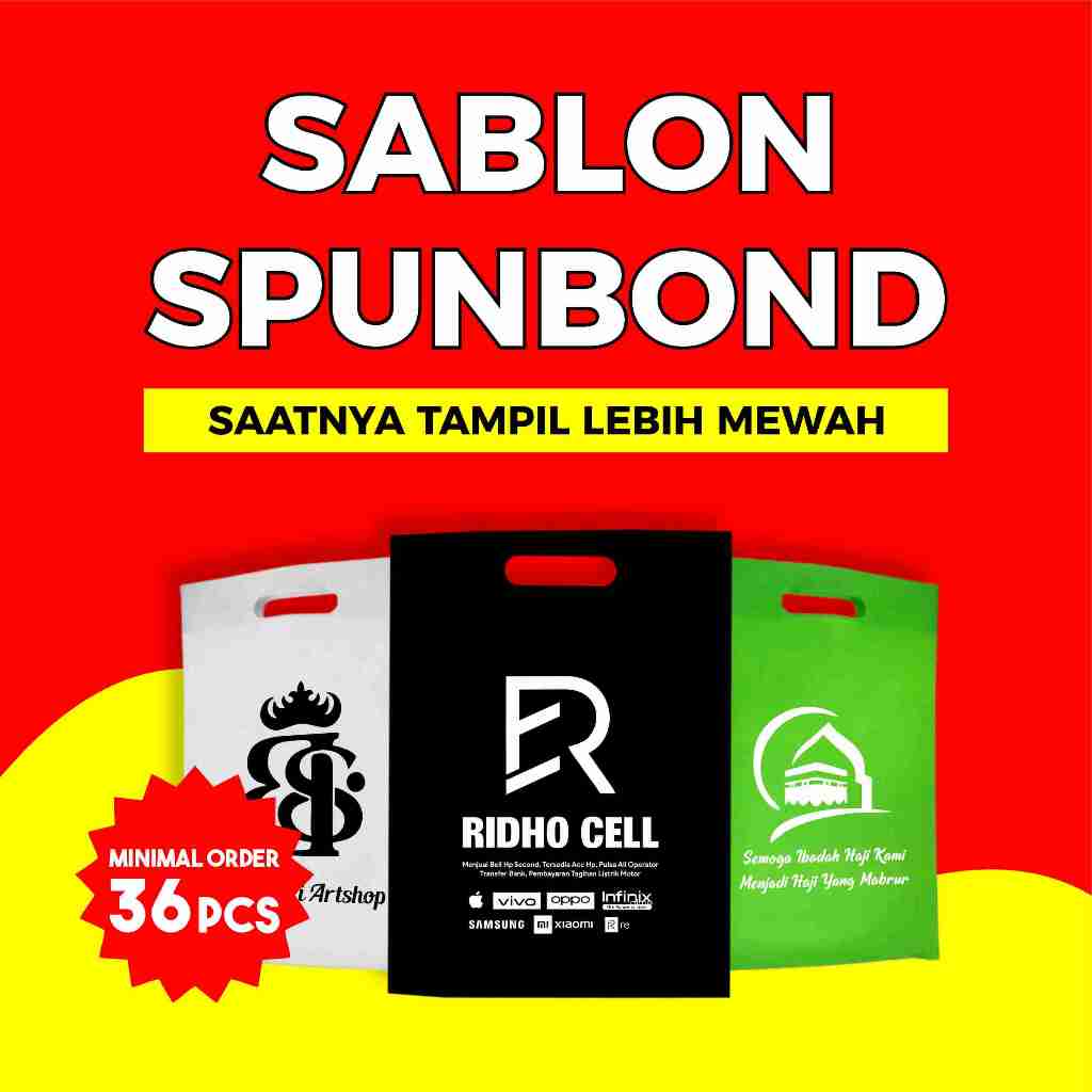 

Sablon Custom Tas Spunbond Goodie Bag 20x26 25x35 30x40 75gsm Murah COD