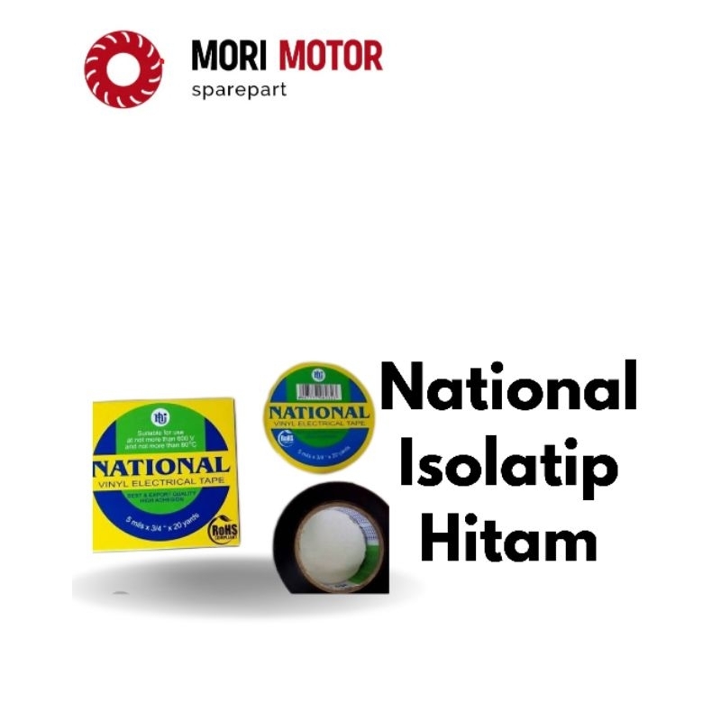 Isolatip Hitam Listrik National 3/4 inch x 20 yard