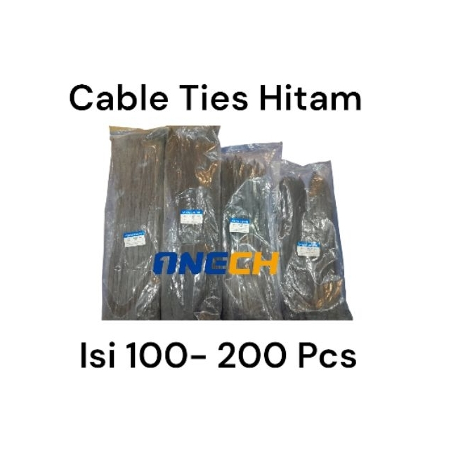 Wan Dao - Cable Ties JUMBO  Warna Hitam 100mm  - 100pcs  - KableTies Hitam - Kabel Pengikat Nyalon C
