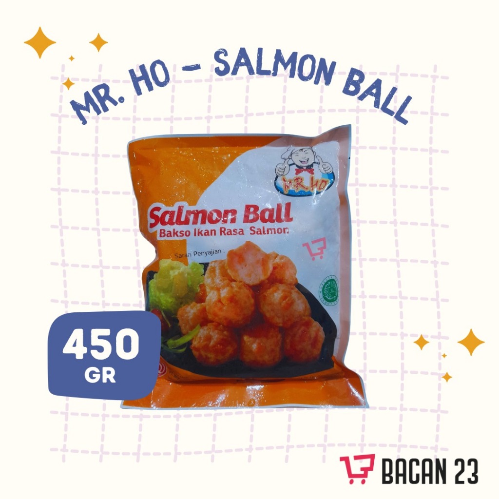 

MR. Ho Salmon Ball (450 gr) Bakso Ikan Rasa Salmon Frozen Food Makanan Beku