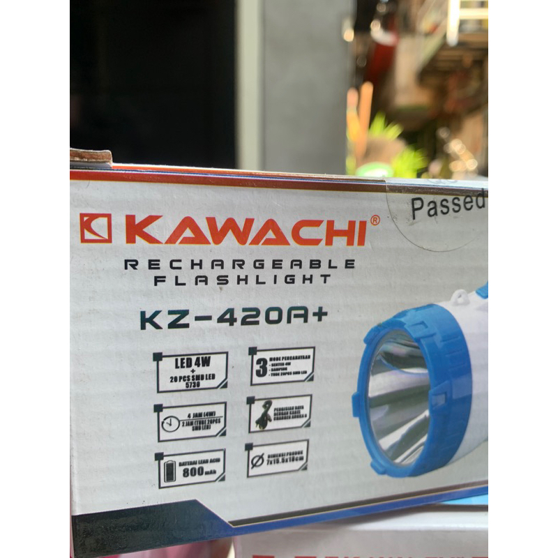 senter genggam senter tangan dengan baterai 800 mah awet dan terang kawachi kz 420a+