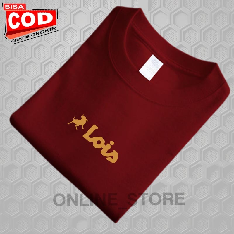 PROMO COD ... Baju Kaos Distro Pendek Logo Lois Text Gold | Baju Kaos Pria Distro | Baju Kaos Distro