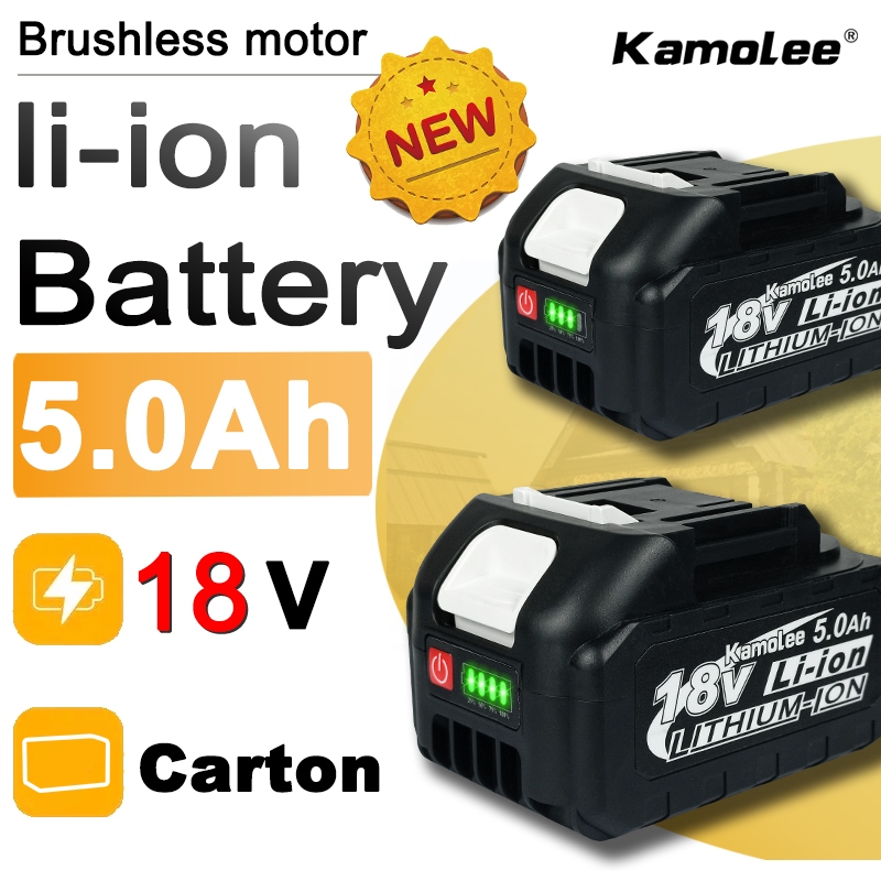 COD Kamolee New LED Light 18V 5000mAh Power Tool Uses 5000mAh Rechargeable Lithium Battery (Supports