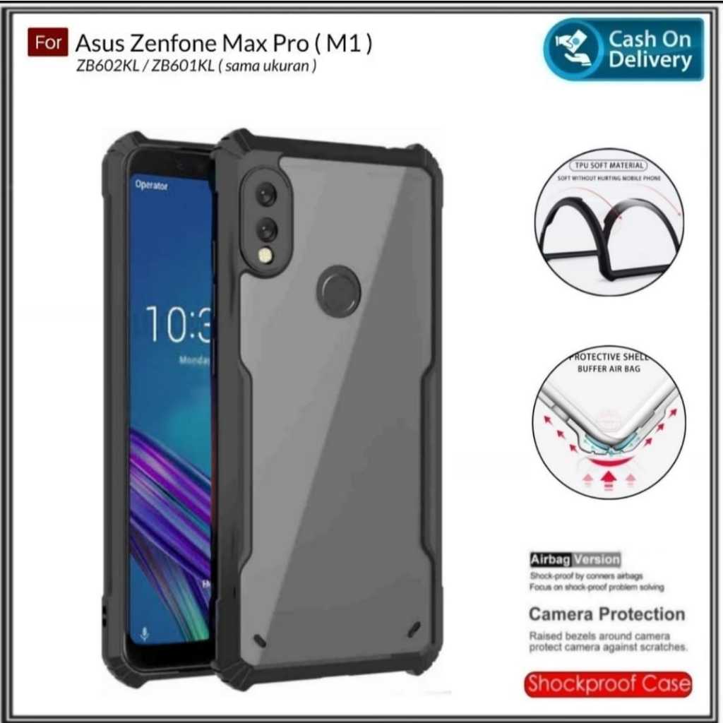 Paket Case Asus Zenfone Max Pro M1 Zenfone Max Pro M2 Hard Transparant Cover + iRing
