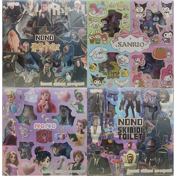 

Sticker NONO Momo lucu 100 lembar Harry Potter Sanrio Princess Skibidi