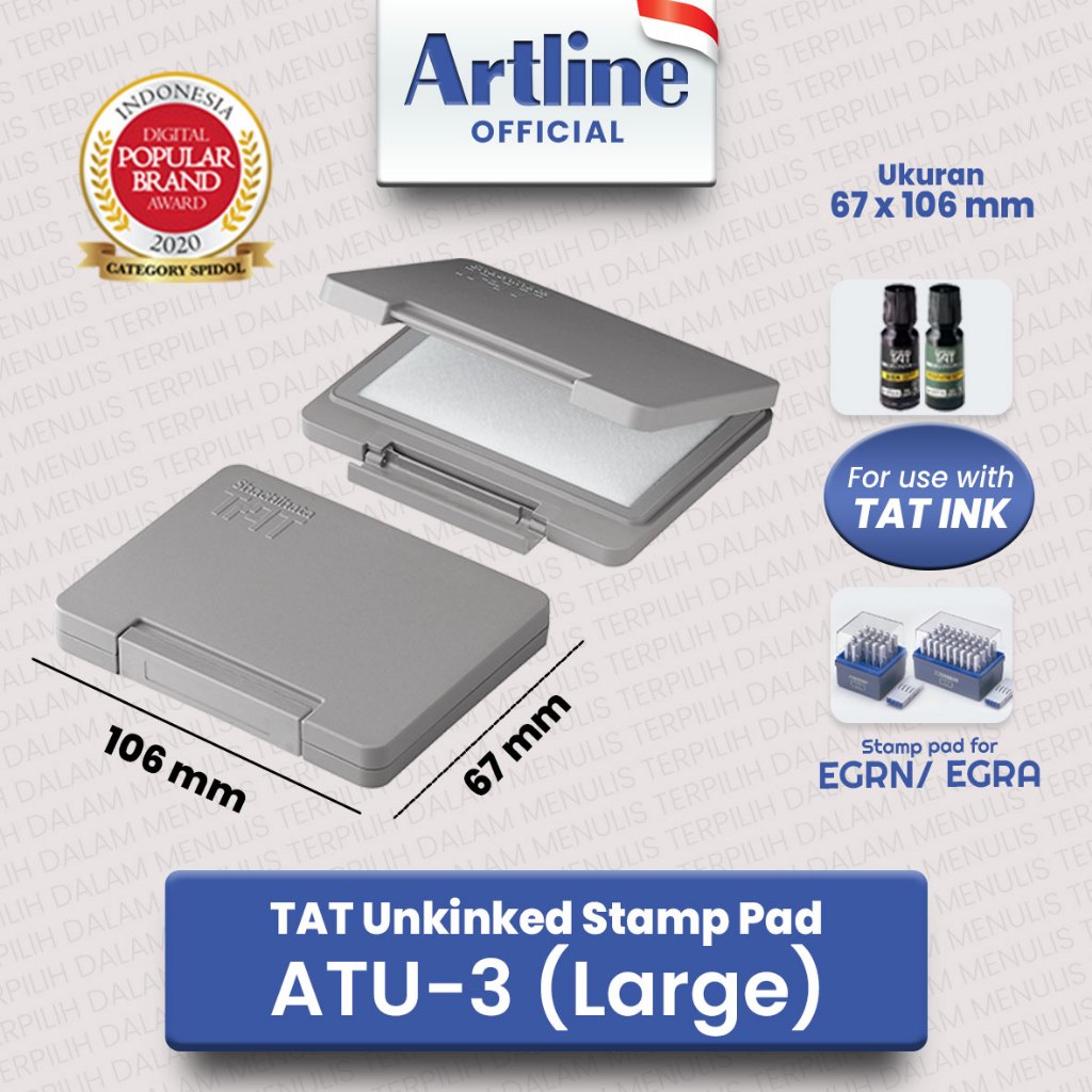 

TAT Uninked Stamp Pad ATU 3 / ATU-3 Large Stamppad for EGRA EGRN / Bantalan Stempel Artline