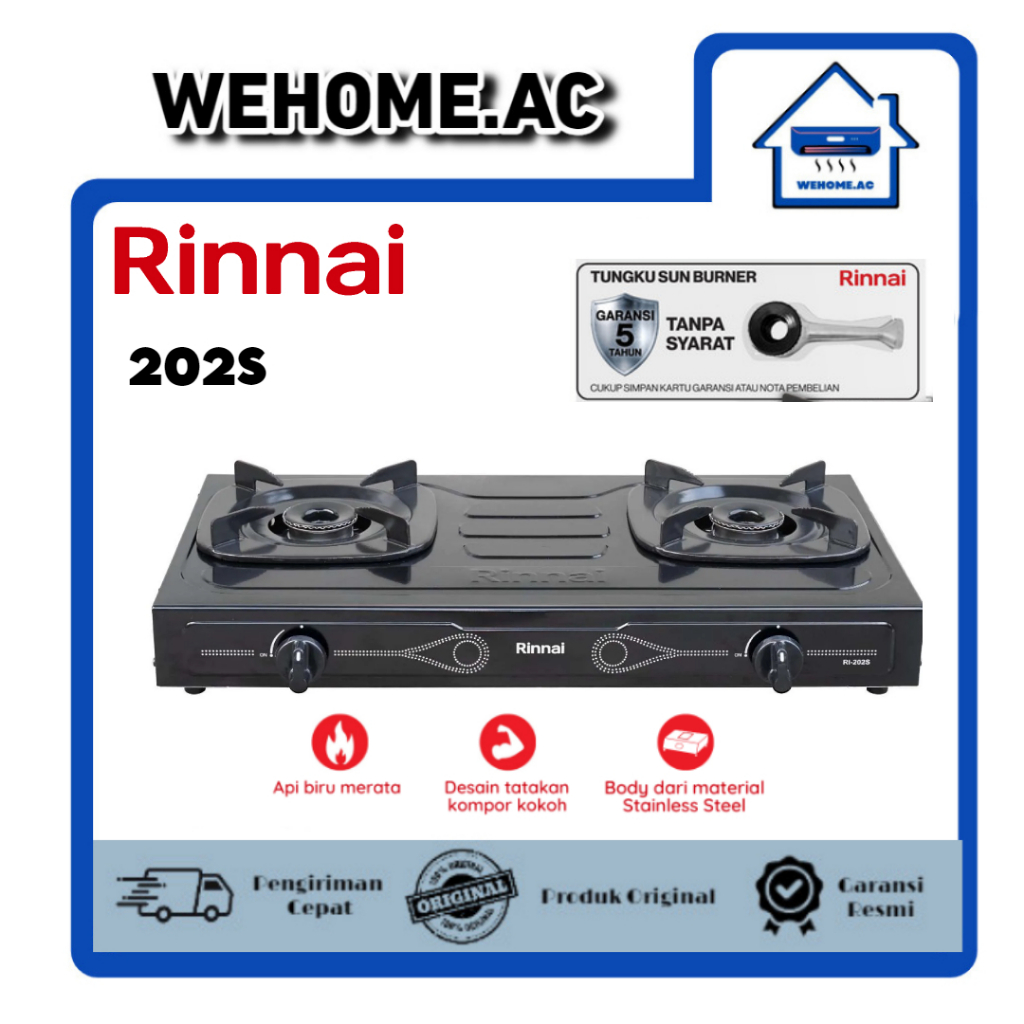 Kompor Rinnai 2 Tungku Rinnai 202S Kompor Dua Tungku