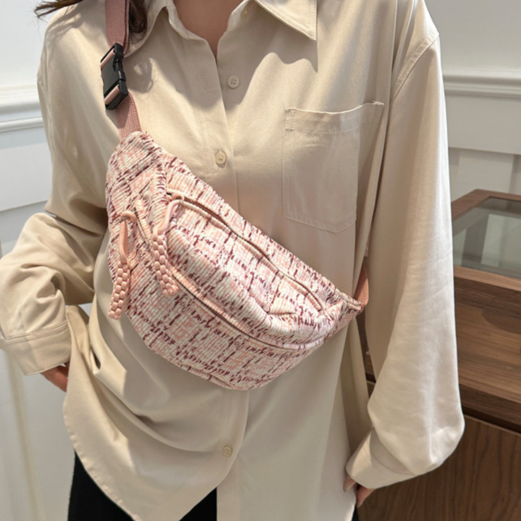 FAVORIT TAS WAIST BAG WANITA FASHION NILON PINK SELEMPANG DADA PINGGANG JEACA TA982P3 WAISTBAG WB