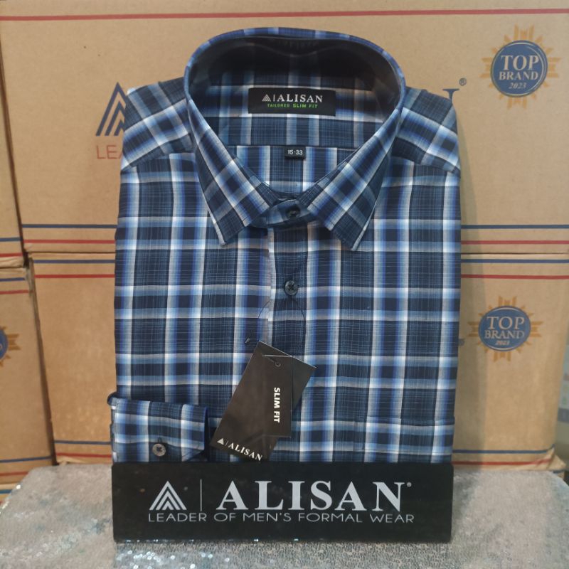 kemeja ALISAN KOTAK Lengan Panjang / pendek Reguler ( S - XL )