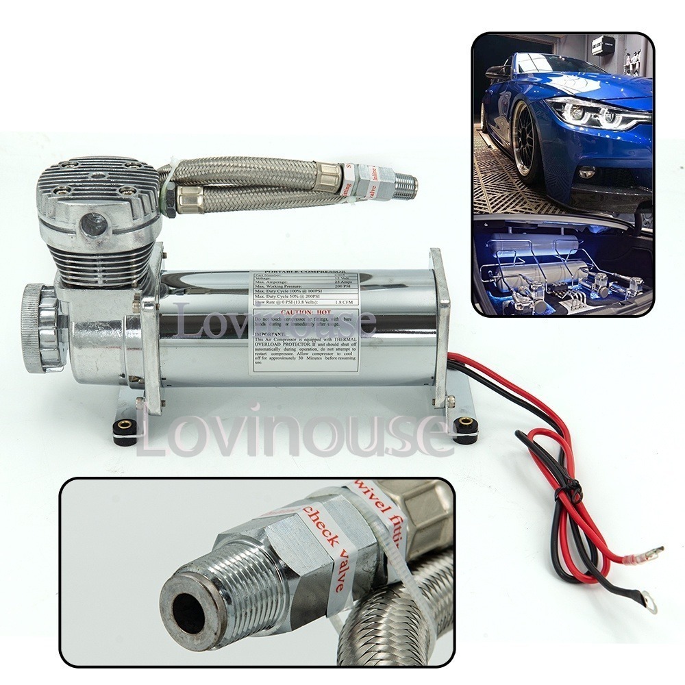 RB Motor Kompresor Angin telolet 12V 24V Universal Air Suspension Compressor 200psi Air Inflator
