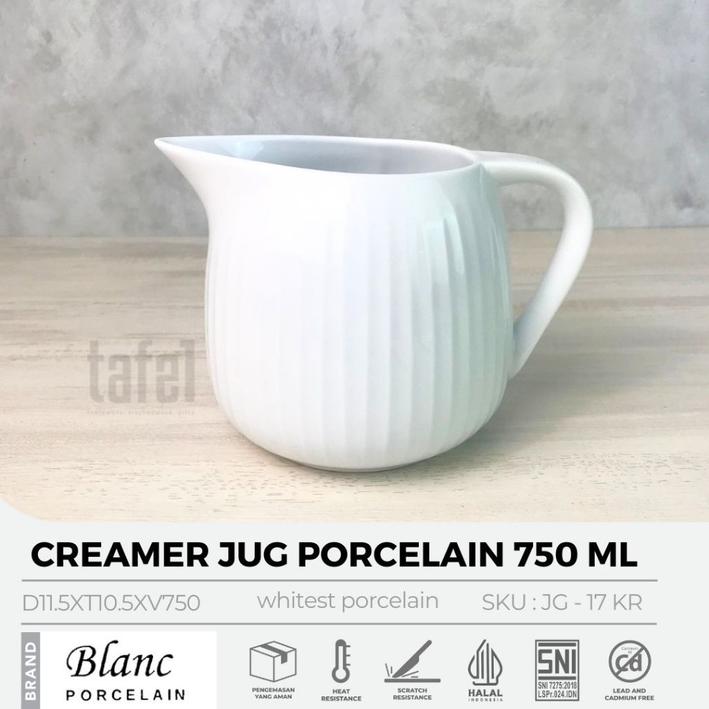 Tempat Creamer Milk Jug Stripe Jumbo HORECA 750 ml