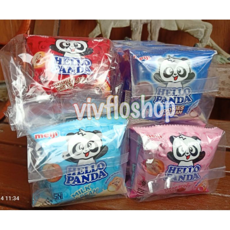 

Biskuit Hello Panda (Coklat, Stoberi & Susu) isi 10 sachet