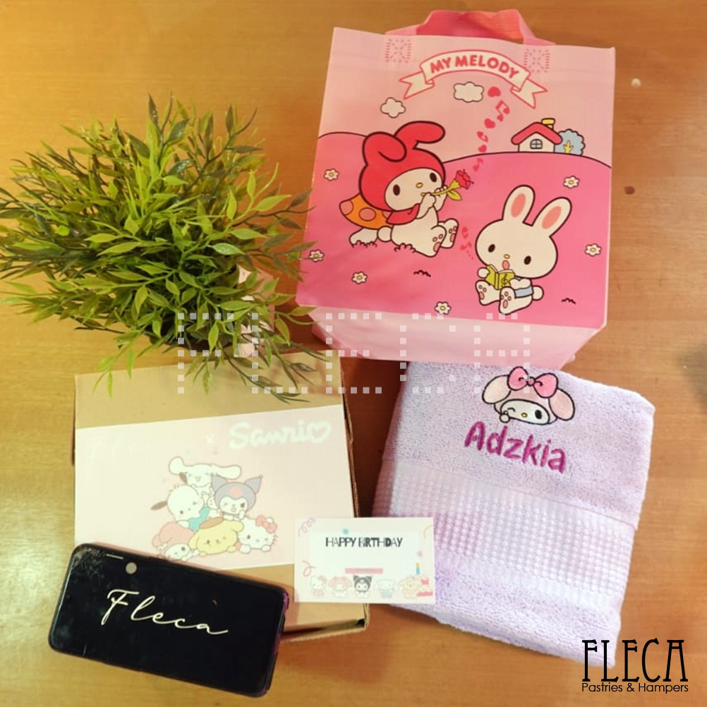 GIFTBOX HANDUK MY MELODY KUROMI CINNAMON ROLL POMPURIN HADIAH ULTAH BIRTHDAY HAMPERS HAMPER SOUVENIR