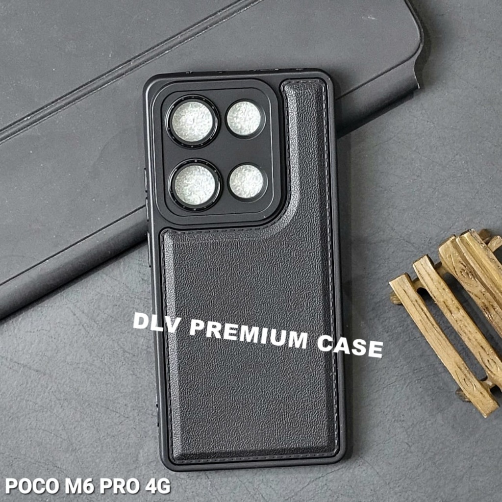 POCO M6 PRO 4G CASE LEATHER PRO CASE BLACK  POCO M6 PRO 4G