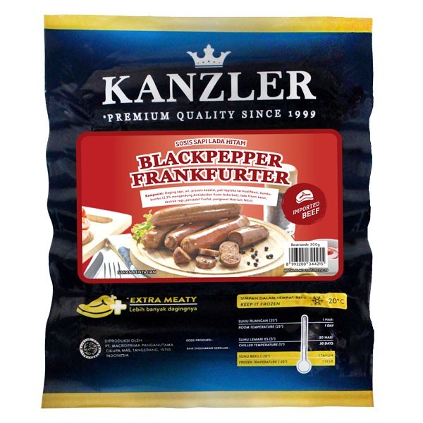 

Kanzler Sosis Lada Hitam Blackpepper Franfurter 300g