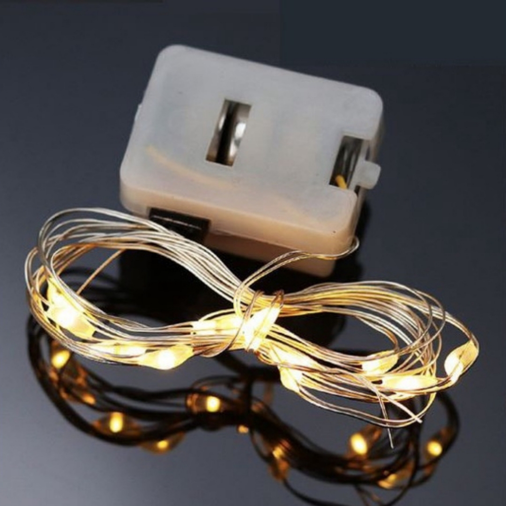 Lampu LED Tumblr Kawat 1m Lampu Hias Warna WARM WHITE Kuning Putih Hangat 3 Mode Kedip Hiasan Dekora