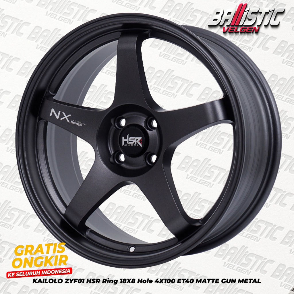 Velg Racing HSR Wheel Type KAILOLO Ring 18 Lubang Baut/PCD 4X100 Model Palang 5 Harga Promo