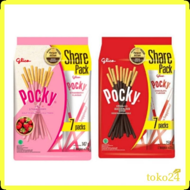 

Pocky Share Pack Cokelat dan Strawberry isi 7's