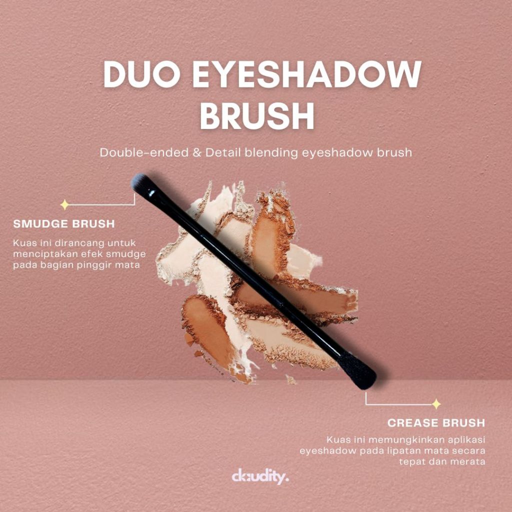 DUO EYESHADOW BRUSH / EYESHADOW BLENDING BRUSH / KUAS MAKEUP EYESHADOW WANITA LEMBUT BULU HALUS DAN 