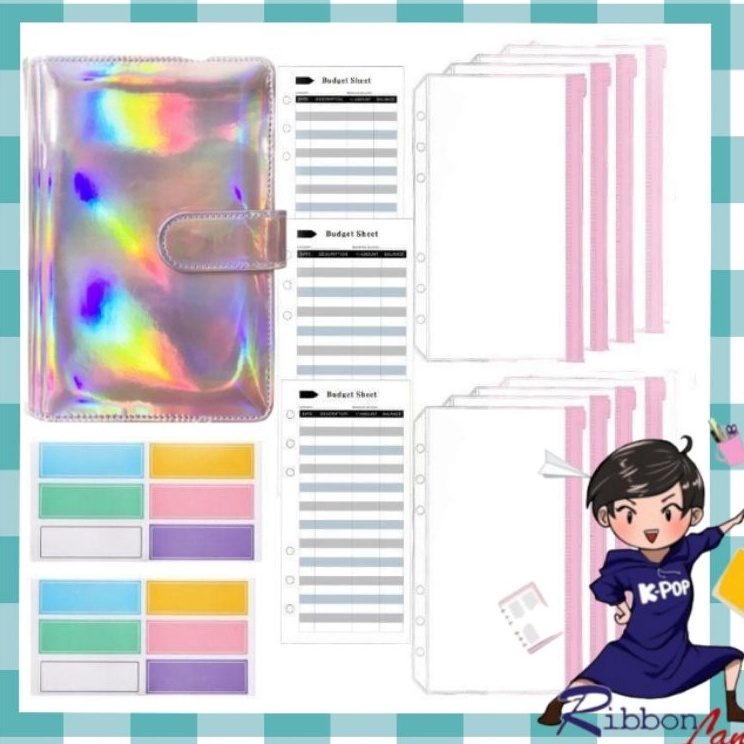 

Super Obral A6 Set Binder Nabung Budgeting Kulit PU Hologram