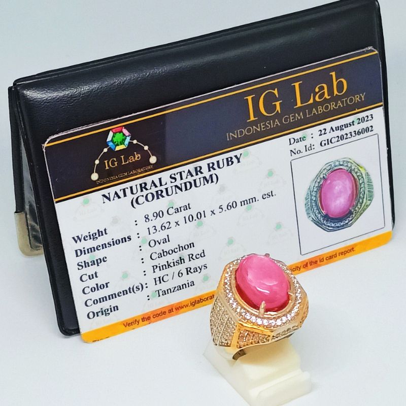 Cincin Natural Star Ruby (Corrundum) + Memo