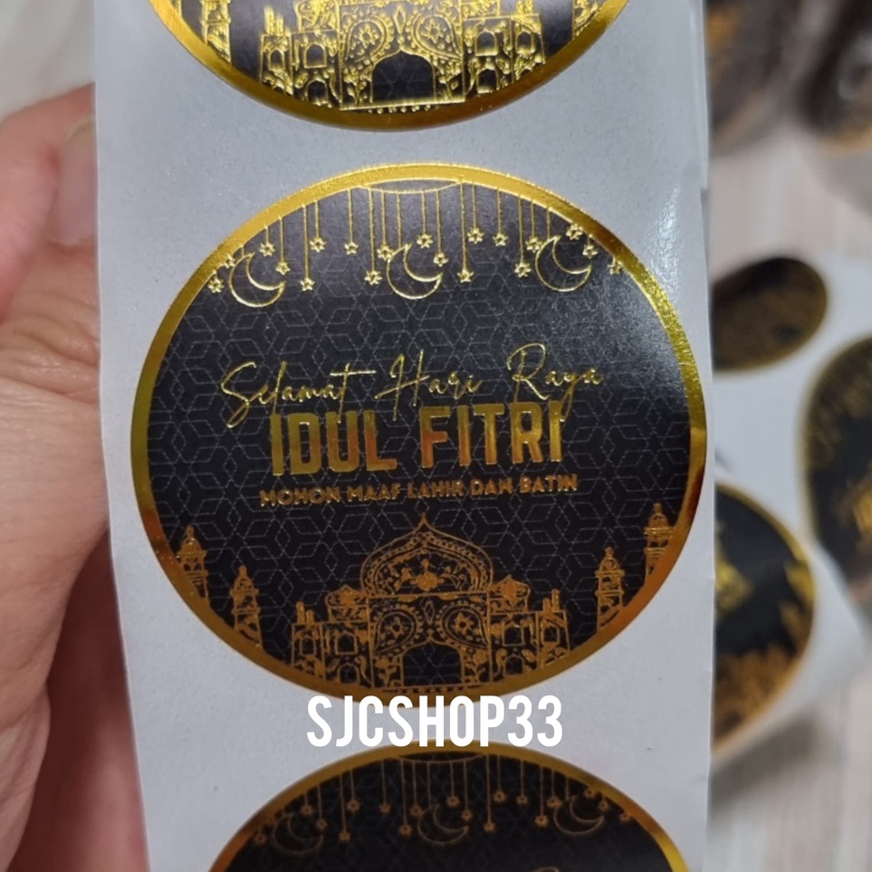 

Hot Diskon sticker toples kue lebaran label segel hampers idul fitri gold