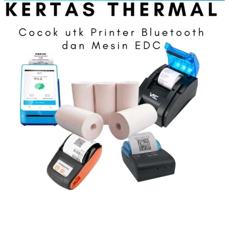

Kertas kasir thermal 58x30mm struk EDC Bluetooth 10 roll