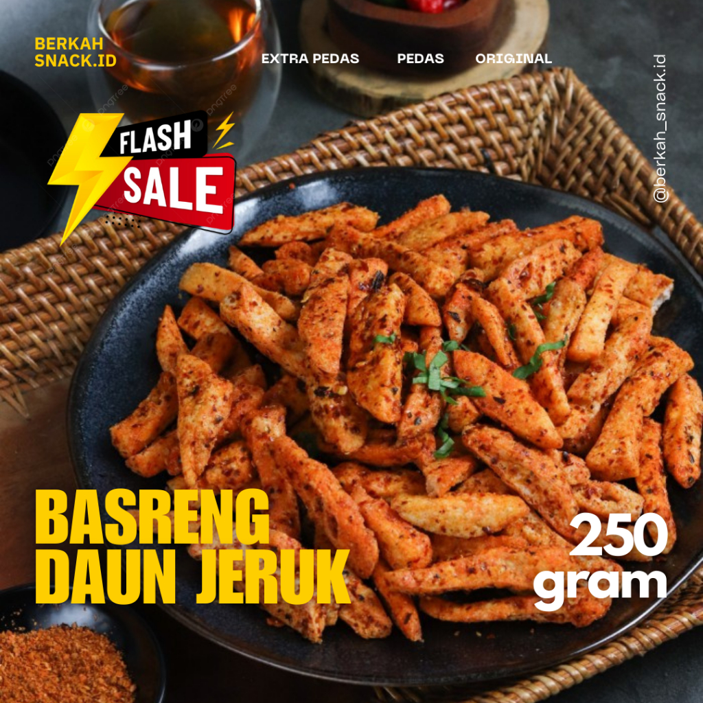 

[FLASH SALE] BASRENG PEDAS DAUN JERUK 250G VIRAL TIKTOK / BASO GORENG DAUN JERUK - BERKAH SNACK.ID