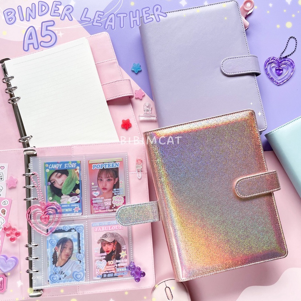 

KODE E4G4 A5 Size Binder Leather A5 Album Photocard PC Agenda Kulit