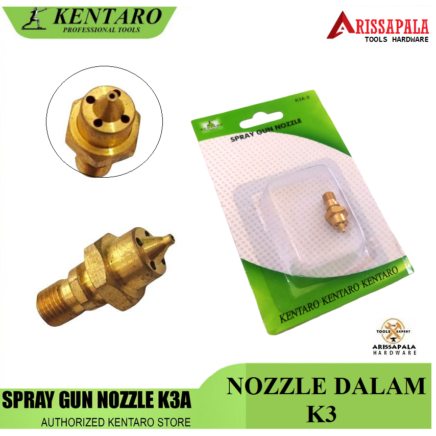 KENTARO Japan Nozzle dalam Nozle Sparepart Spray Gun K3 Nosel Spuyer Spraygun Spet Semprot Cat K3-A