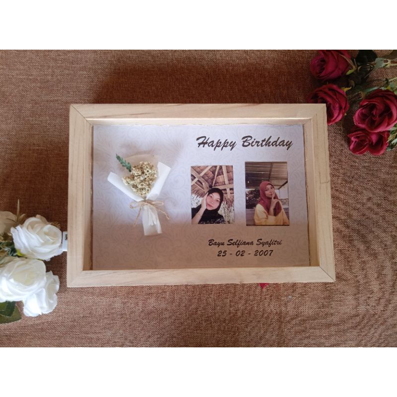 Frame 3D / Bingkai 3D Akrilik kayu, Frame Custom hadiah /kado wisuda, kado ultah