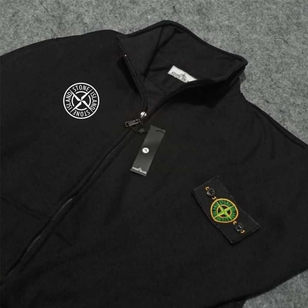 Jacket Tractop Stone Island Emblem Tangan Logo Bordir Full Tag - Jaket Casual Pria Wanita Premium M 