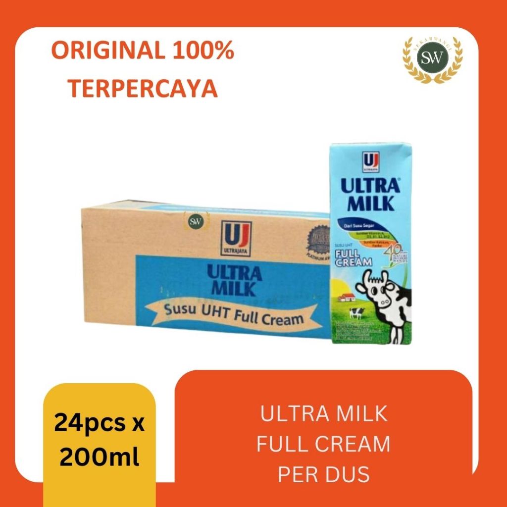 

Ultra Milk - Rasa FULL CREAM - PER DUS/ KARTON - Isi 24 pcs x 200ml