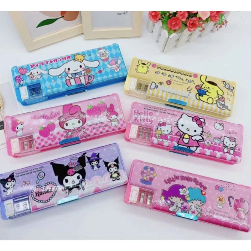 

Kotak Pensil Magnet Kuromi 2 Sisi Set Kalkulator Plus Rautan Pensil Karakter