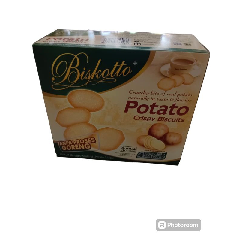 

Biskotto potato crispy biscuits Kemasan 360gram / box isi 4pack halal