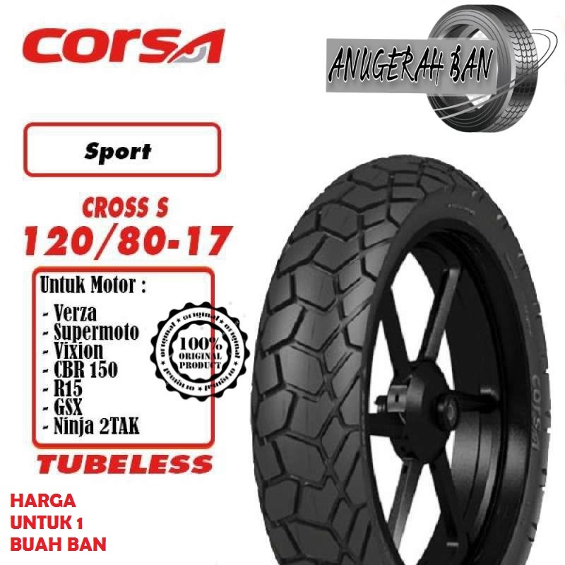 Ban Luar Corsa Platinum 120 80 x 17 Cross S Tubless  - 120 80 ring 17 CrossS  - Corsa