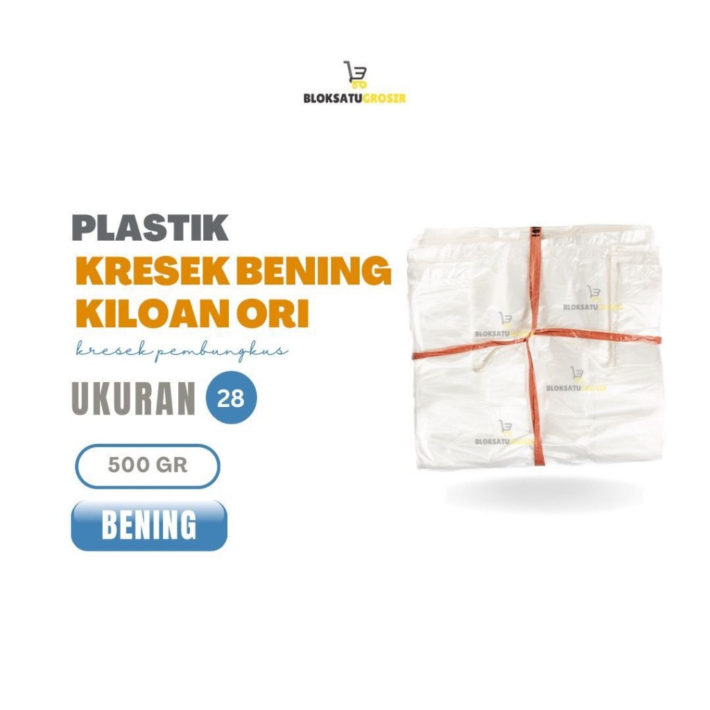 

Kantong Kresek Bening Transparan Uk 28 500 Gr Kantong Kiloan / Kresek Polos Klioan / Kresek Besar