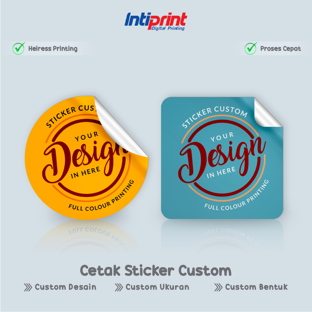 

Stiker Label Kemasan Makanan Bulat Kotak Sticker Vynil Susu / Vynil Transparan Anti Air Free Custom