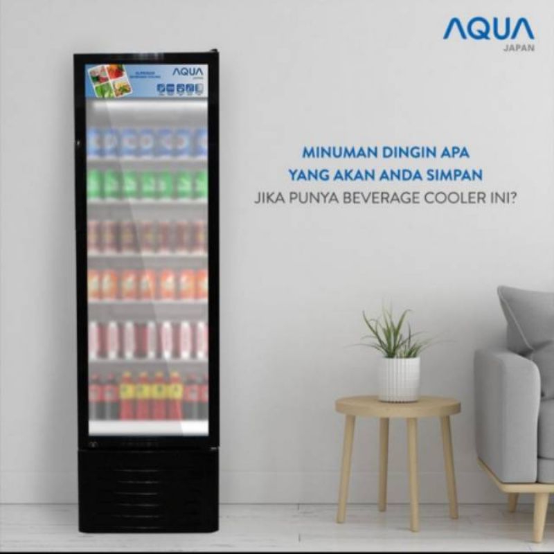 AQUA Showcase Display Cooler 260 Liter 5 Rak AQB-261 VL Garansi Resmi