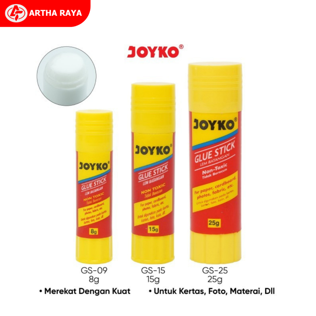 

Glue Stick Lem Kertas Batang Joyko GS-09 8 Gram, GS-15 15 Gram, GS-25 25 Gram