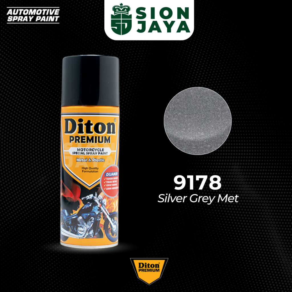 Pilox / Pylox / Cat Semprot Diton Premium Abu Metallic Metalik Silver Grey Met 9178