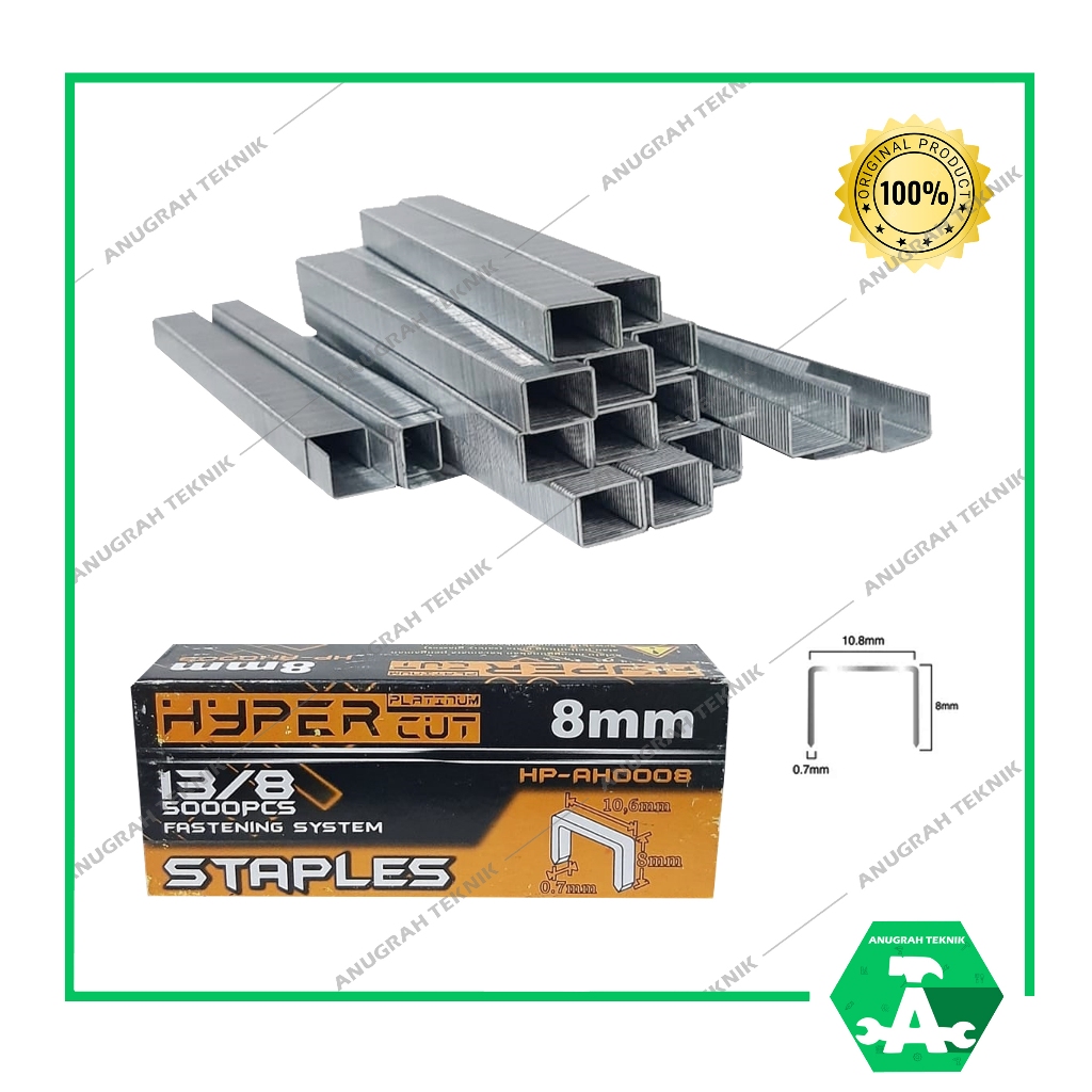 

HYPER Refill Isi Staples Manual / Staples Tembak Guntacker 13/8mm ( 8mm ) 5000pcs