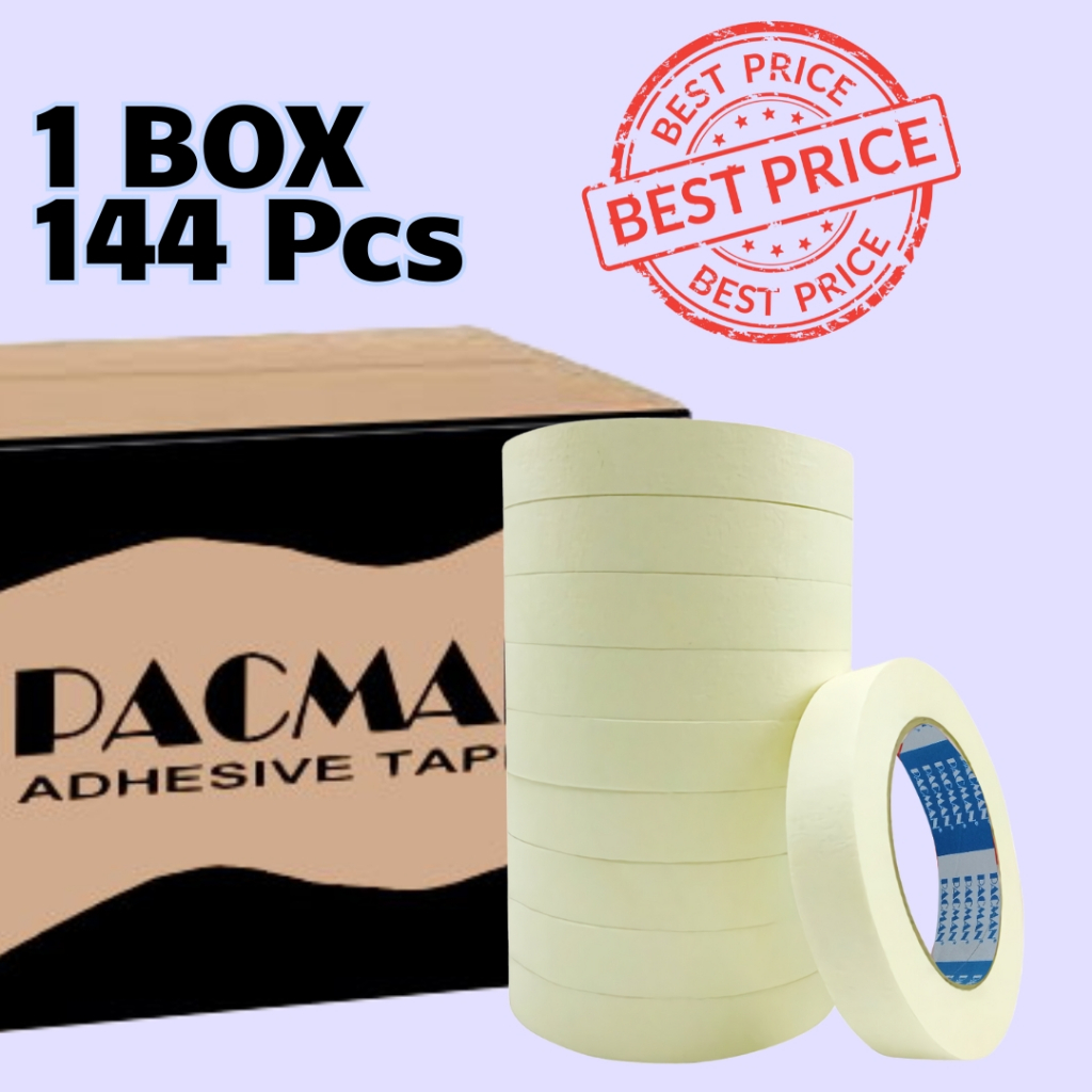 

1 box (144 pcs) Masking tape lakban kertas 1 inci