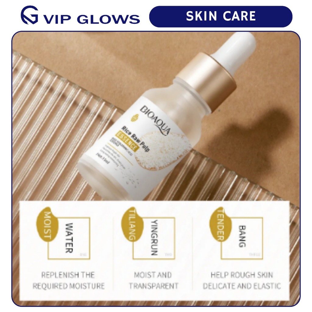 SERUM PELEMBAB WAJAH RICE RAW PULP ESSENCE WHITE RICE HYALURONIC ACID ESSENCE SERUM 15ML