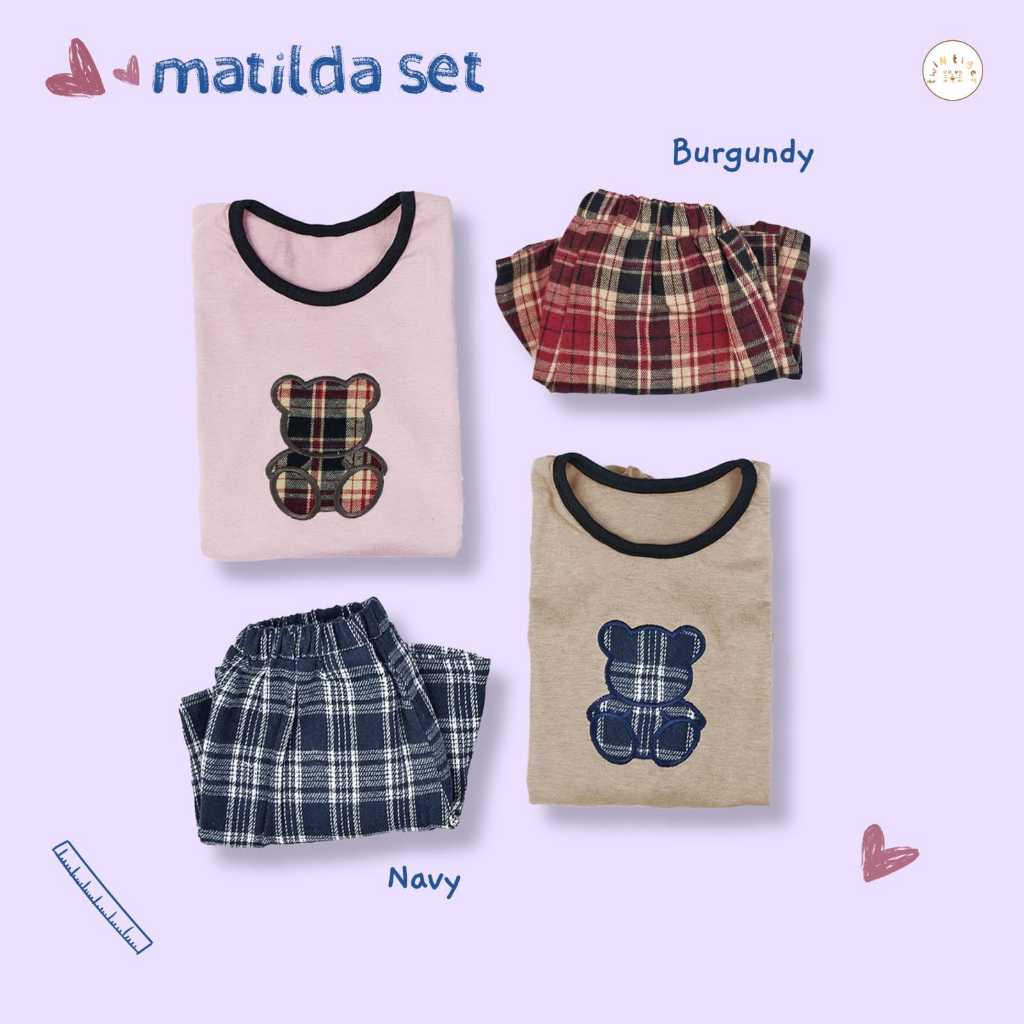 Twin Tiger Setelan Anak Perempuan 1-6 Tahun Flanel Set Matilda Rok Celana Atasan dan Bawahan