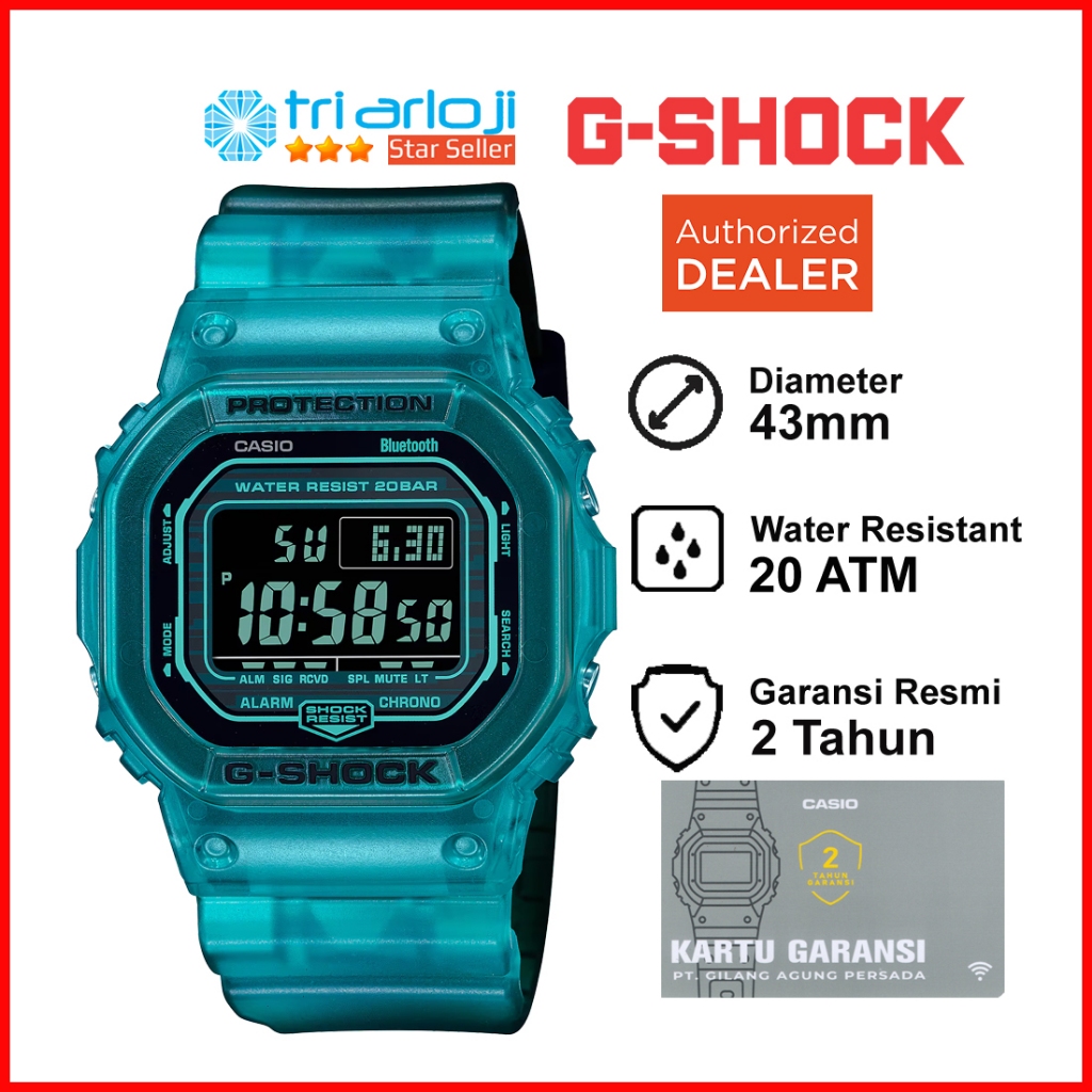 Casio G-Shock DW-B5600G-2DR Jam Tangan Pria Digital Bluetooth DW-B5600G-2 DW-B5600 DWB5600G Tosca