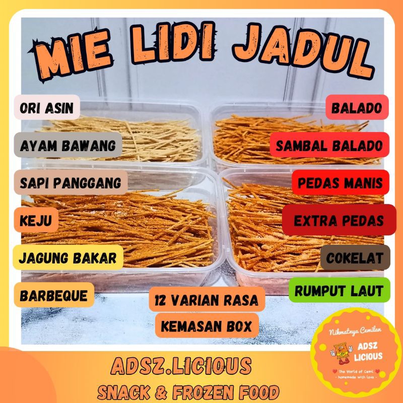 

MIE LIDI JADUL BOX 500ML | MIE BITING KURUS GEPENG BOX 500ML