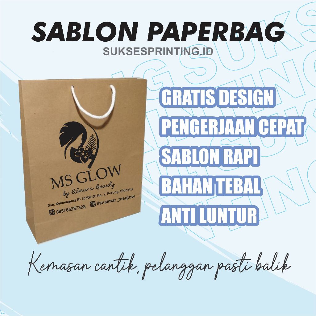 

PROMO Sablon Paperbag Olshop Logo wedding nikah acara khitan Terlaris BRANDING KEMASAN CUSTOM DISTRO